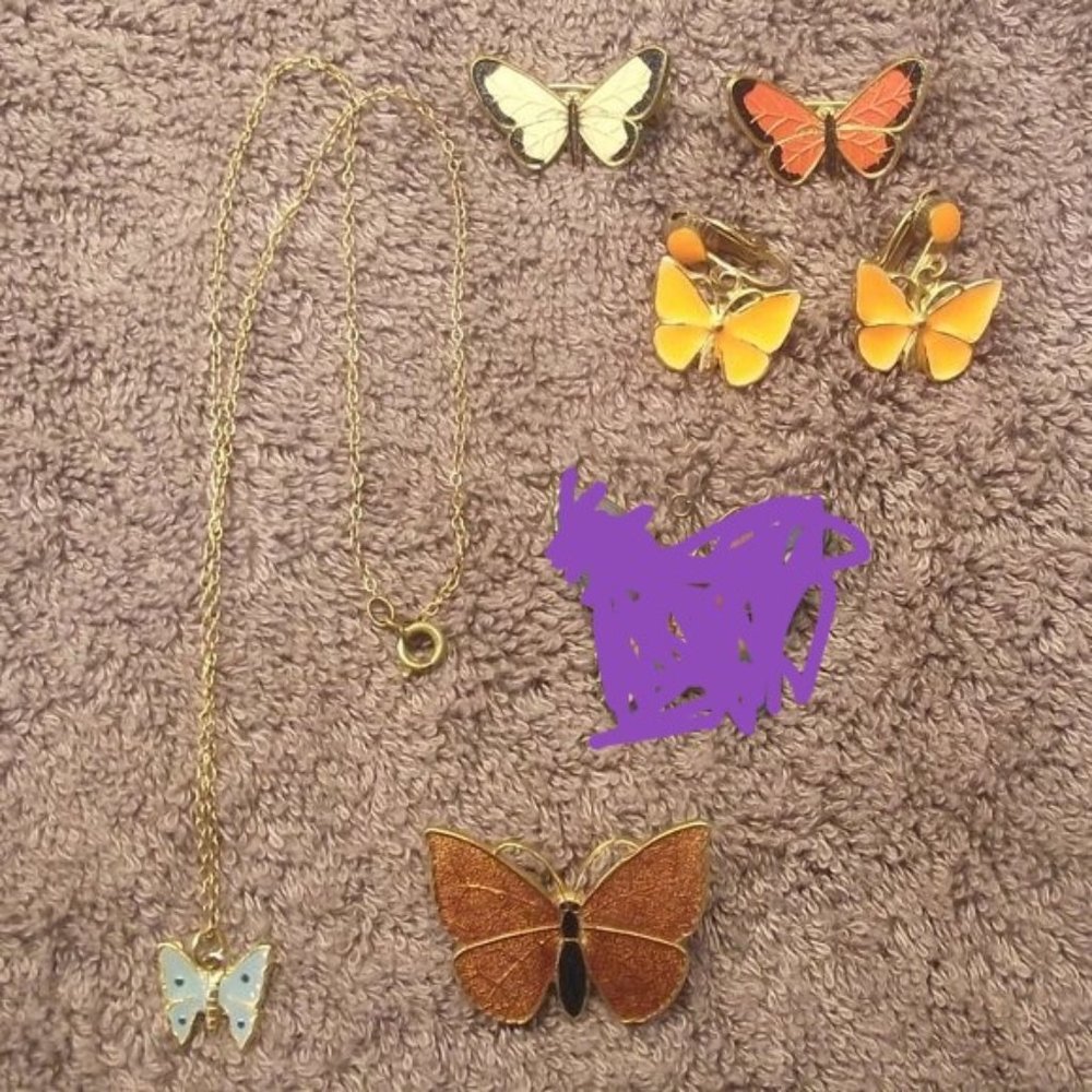 Enamel butterflies #2